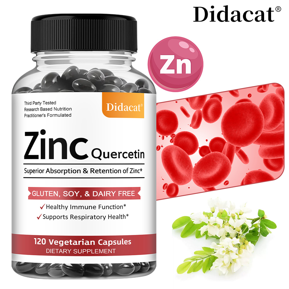 Wellness Quercetin - Cápsulas Vegetarianas de Quercetina y Zinc,