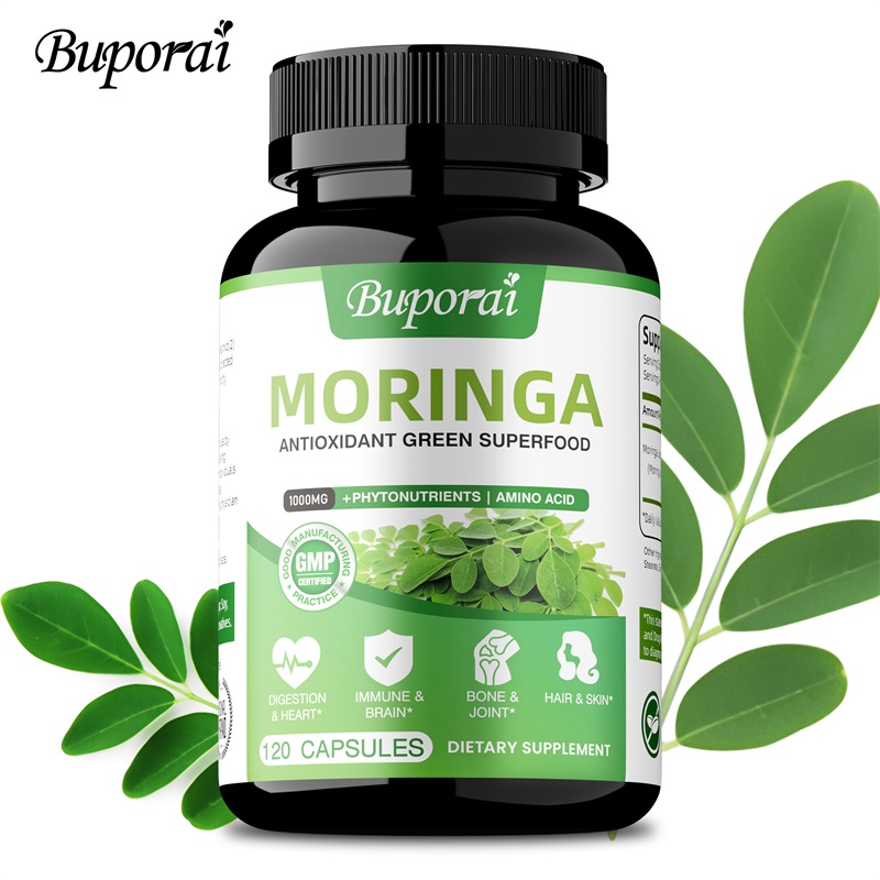 Moringa Leaf Powder - Cápsulas de Moringa - Antioxidantes, promueve