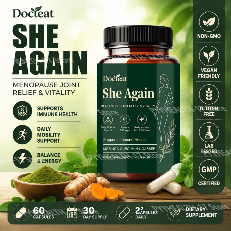 Moringa Leaf Powder - Docteat She Again Cápsulas de Apoyo