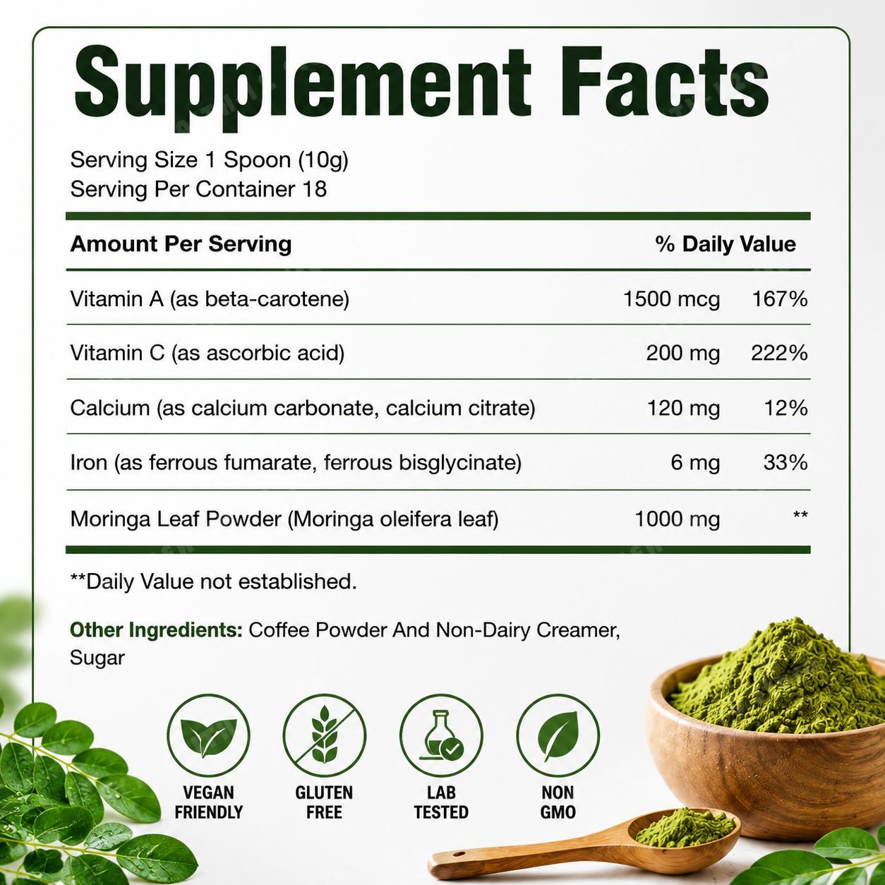 Docteat Mezcla de Hojas de Mor - Moringa Leaf Powder reseña y precio