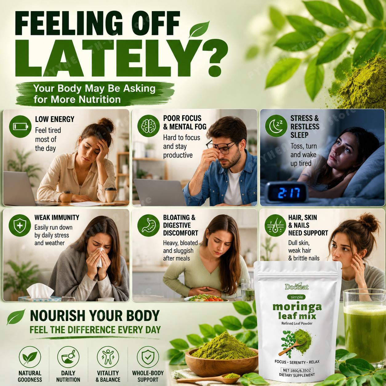 Docteat Mezcla de Hojas de Mor - Moringa Leaf Powder reseña y precio
