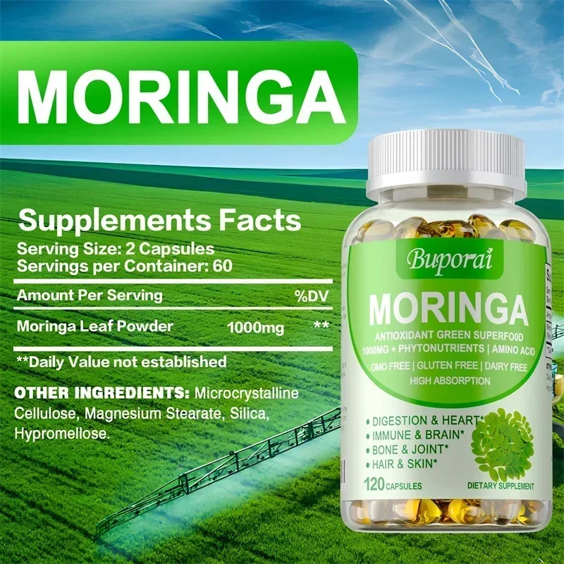 Cápsulas Moringa: aumenta el m - Moringa Leaf Powder reseña y precio