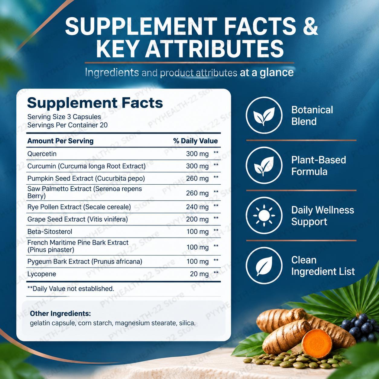 Cápsulas para la Próstata con  - Wellness Quercetin reseña y precio