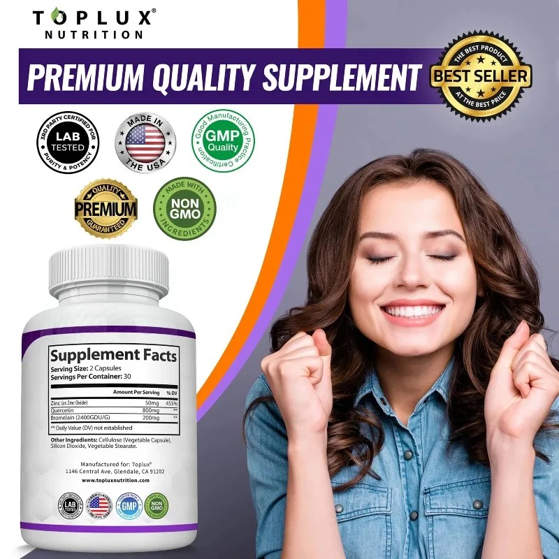 Cápsulas de Quercetina y Brome - Wellness Quercetin reseña y precio