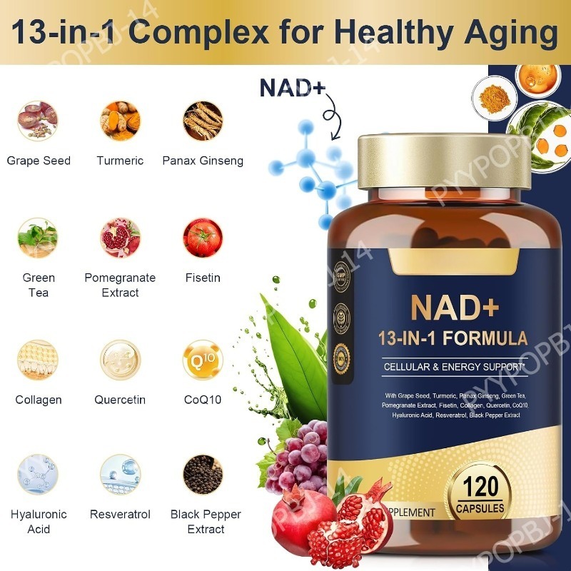 Cápsulas NAD+ 500mg 13 en 1 co - Wellness Quercetin reseña y precio