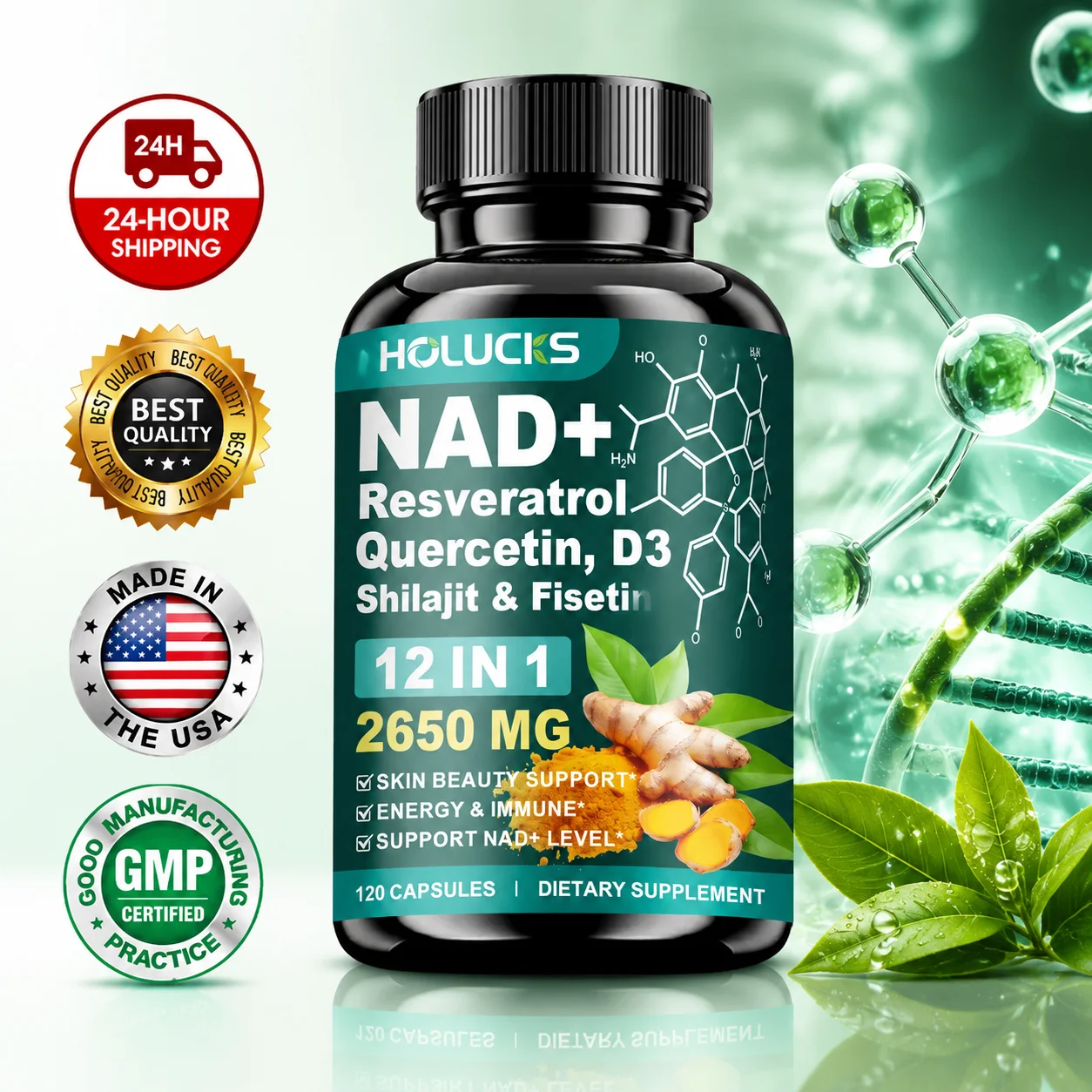 Suplemento de NAD+ de Alta Pot - Wellness Quercetin reseña y precio