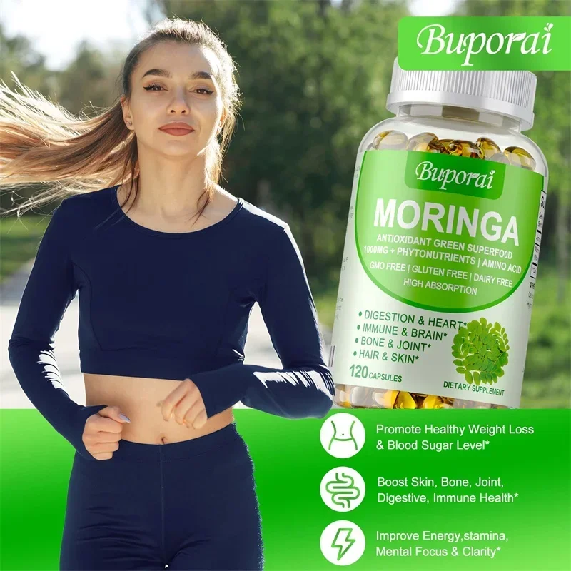 Cápsulas Moringa 1000 mg - Apo - Moringa Leaf Powder reseña y precio